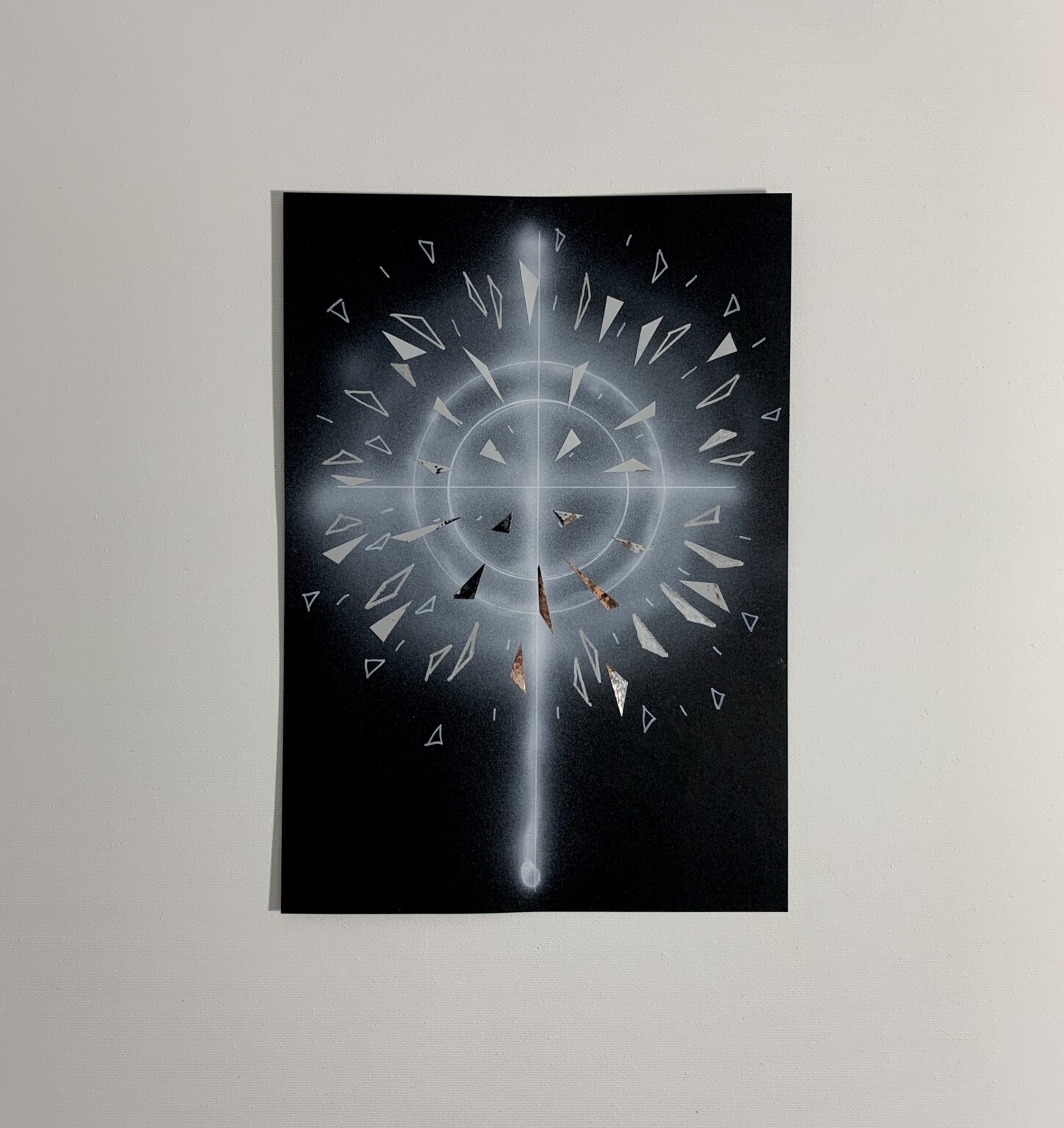 BLACK SILVER PAPER CROSS I