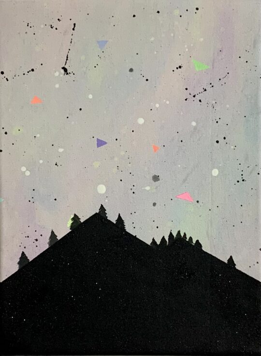 RAINBOW DREAM SKIES/ BLACK GEOMETRY MOUNTAIN