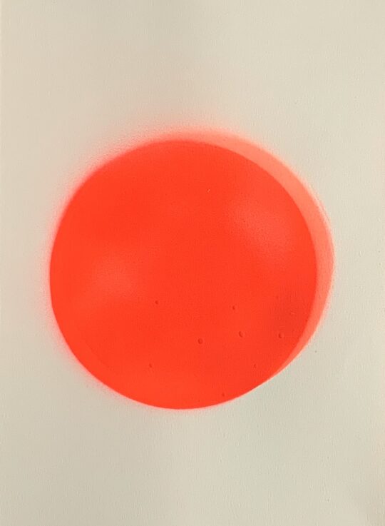 DOUBLE RED CIRCLE ON PAPER