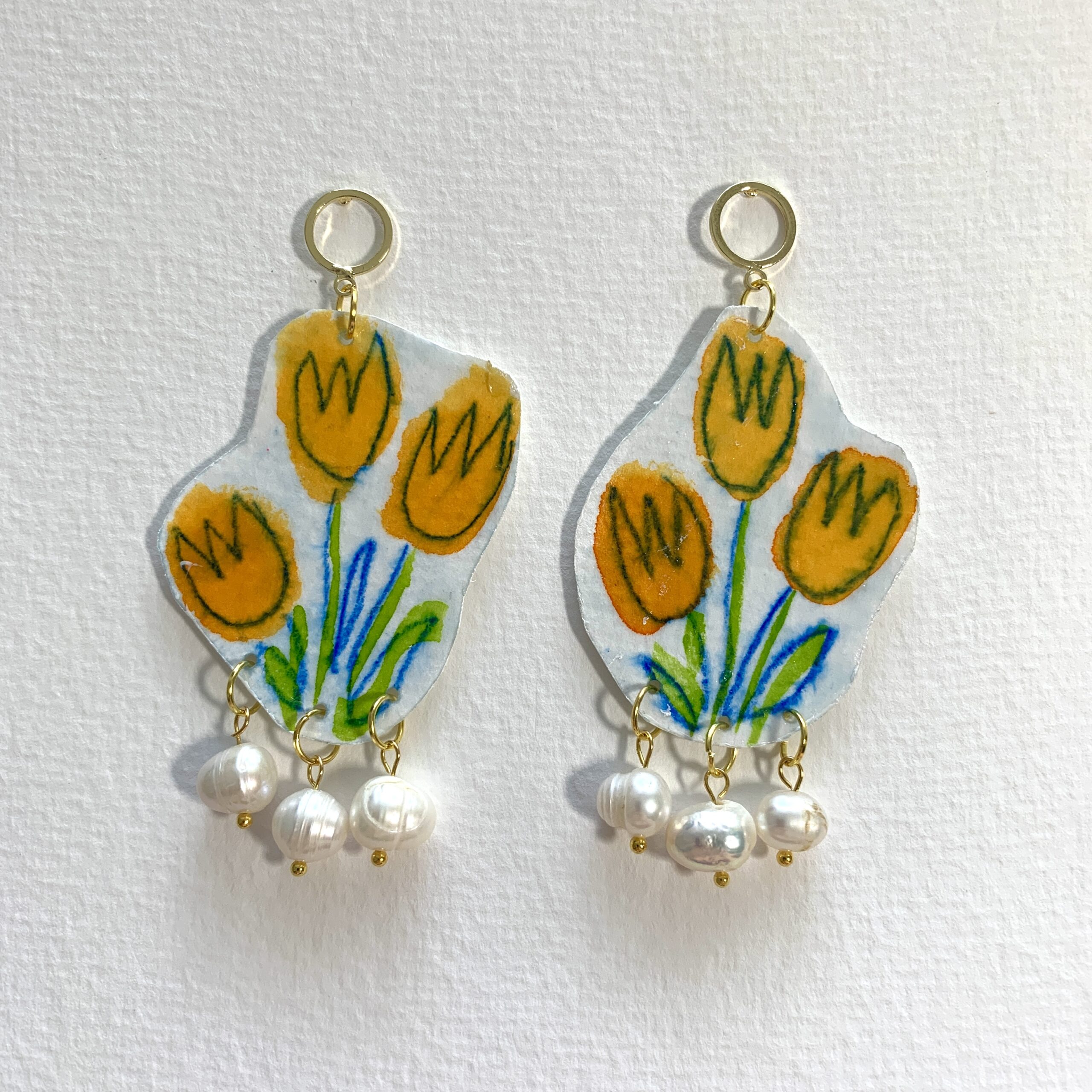 EARRINGS TULIPS ORANGE